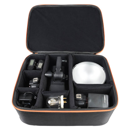 Godox CB-09 Semi-Rigid Padded Lighting Kit Case Open with Lighting Kit inside