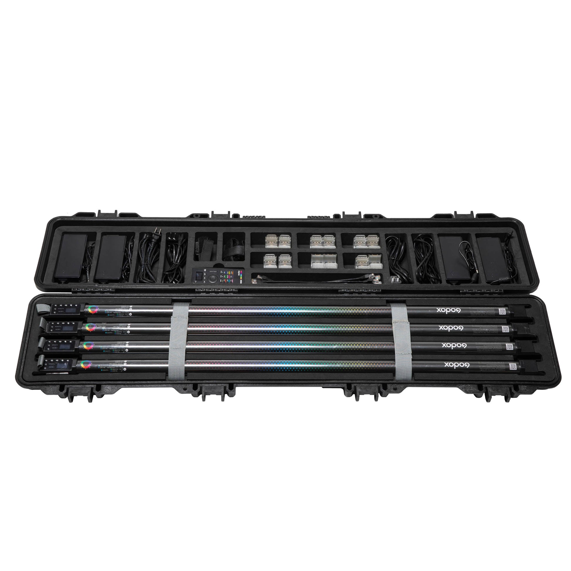 Godox CB47 Waterproof Hard Case for 4x TL120 RGB LED Tube Lights (Interior With Lights and Accessories)