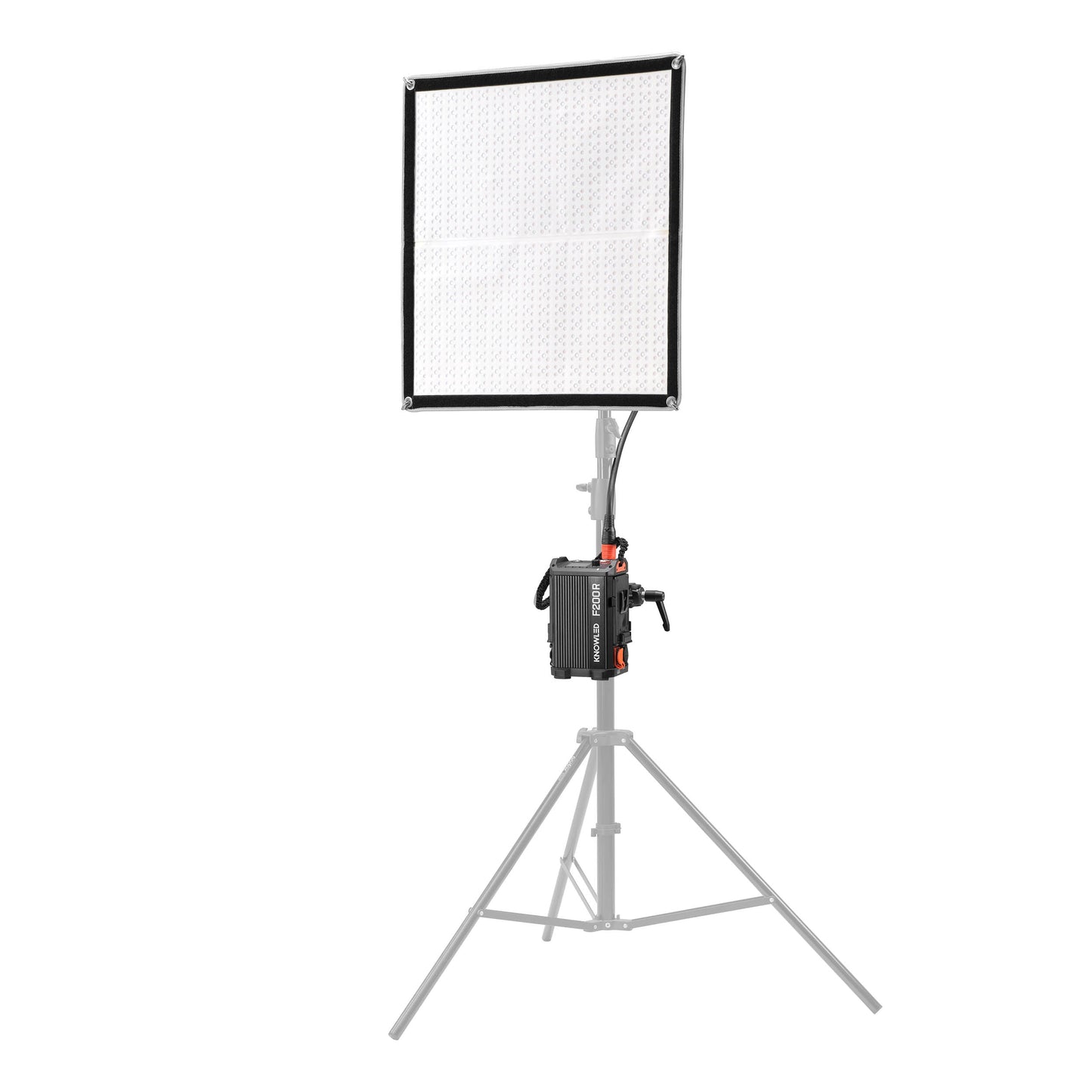 Godox F200R-K2 2'x2' IP54 Ultra-Thin Flat Panel LED Light Mat Box Content Mounted to a C-Stand
