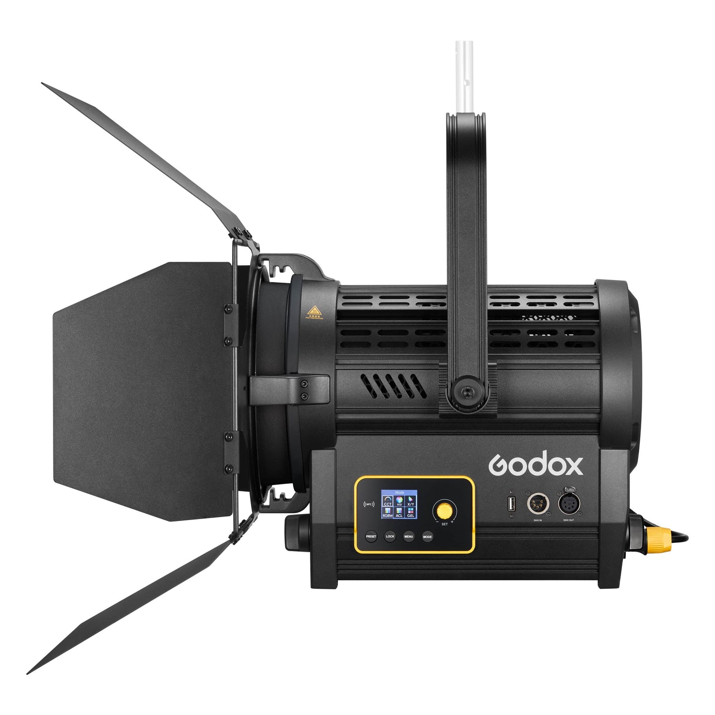 F7-300R RGB Broadcast LED Fresnel Head Side View