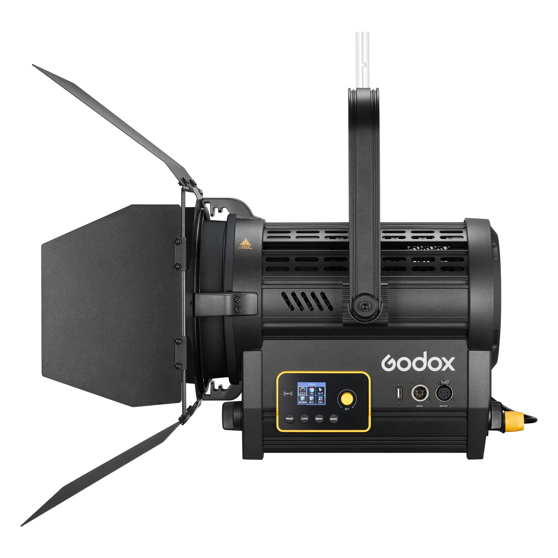 F7-300R RGB Broadcast LED Fresnel Head Side View