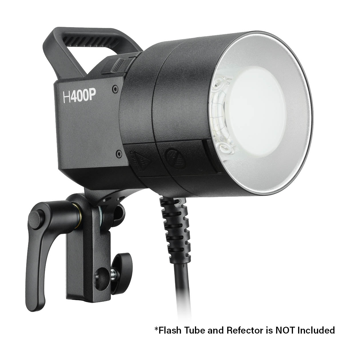 Godox H400P Extension Head for the AD400Pro and AD400ProII with Flash Tube and Standard Reflector Attached