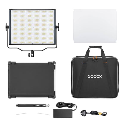 LDX100Bi Bi-Colour LED Square Panel Light & BD-100 Barndoor