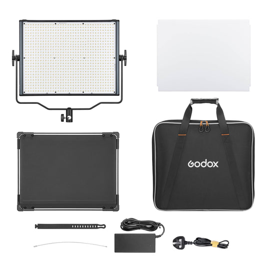 LDX100Bi Bi-Colour LED Square Panel Light & BD-100 Barndoor