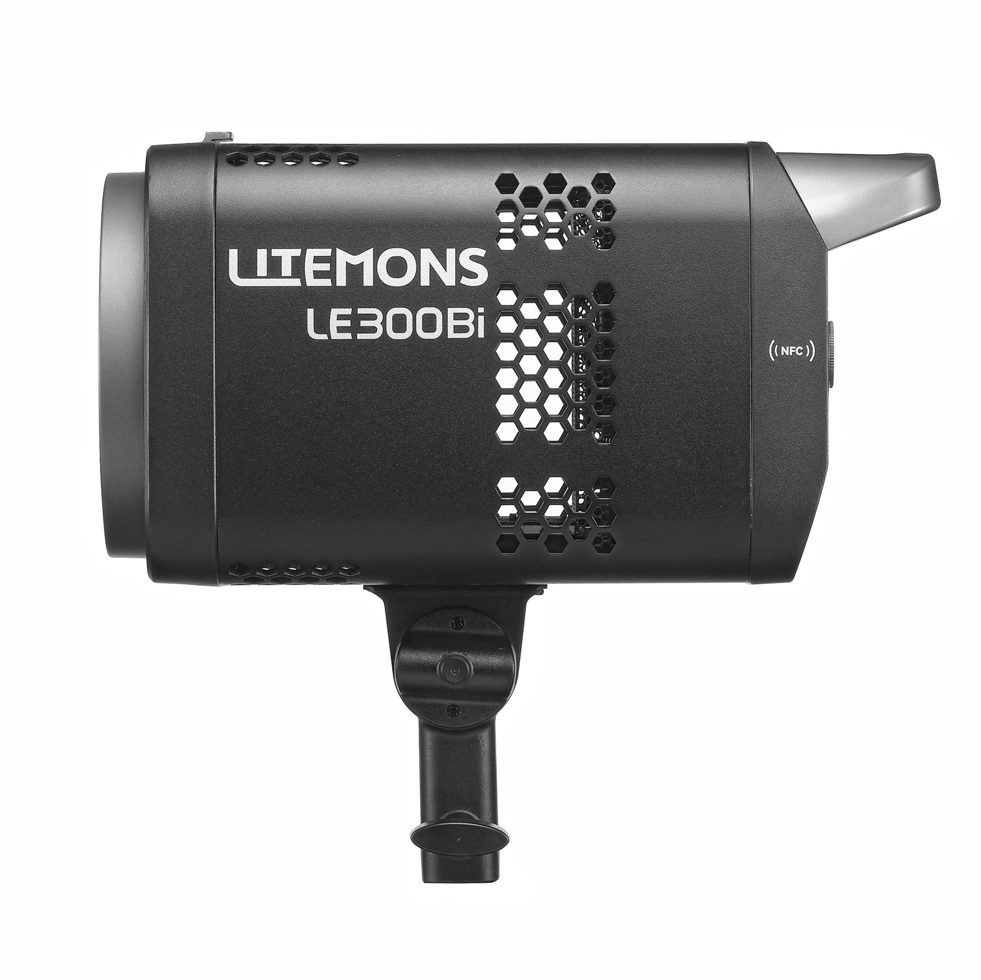 Godox Litemons LA300Bi Mains-Powered COB LED Studio Light Left Side View without reflector