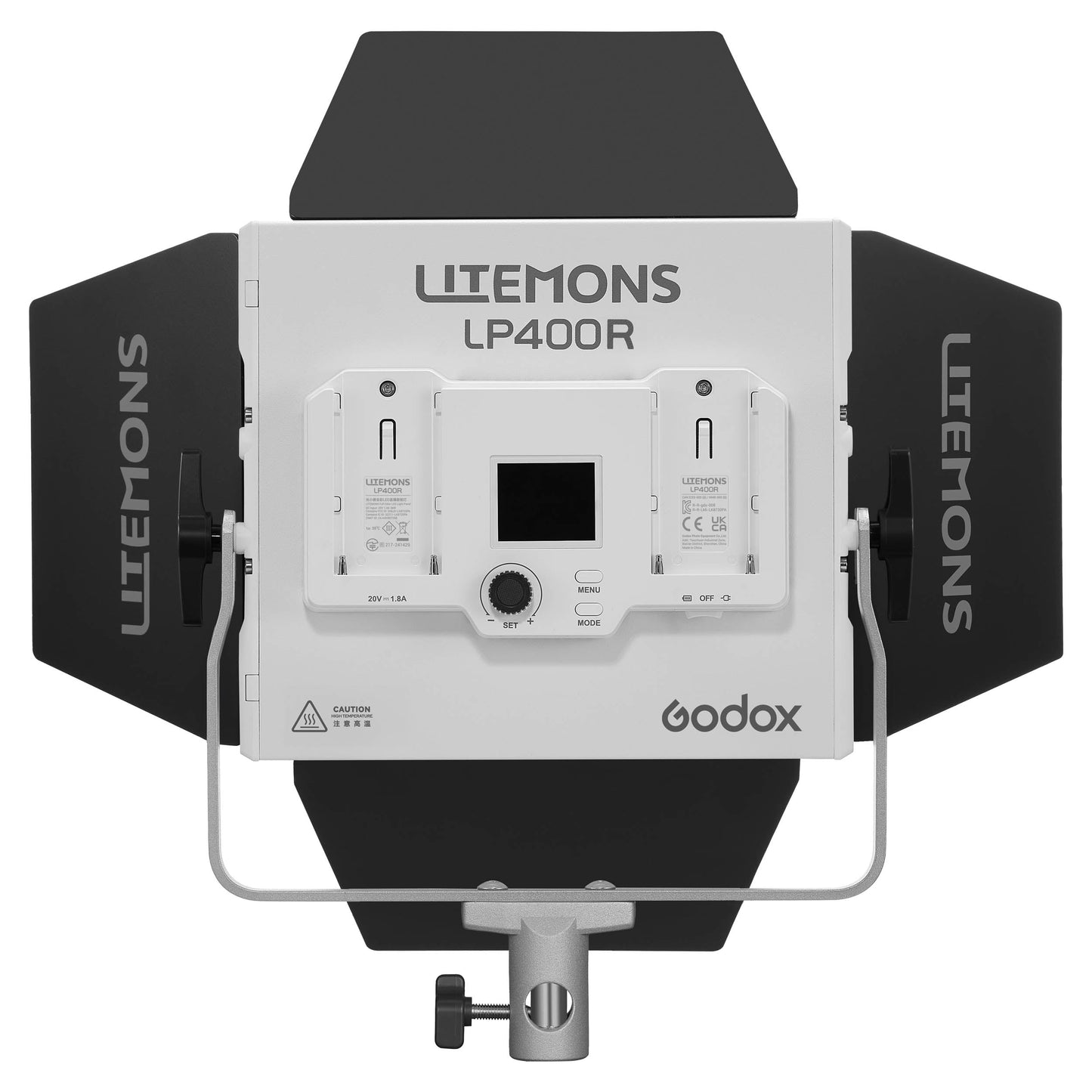 Godox Litemons LP400R RGB LED Panel With Barn Doors (Back View)