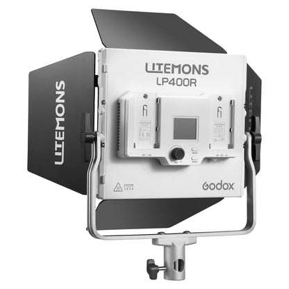Godox Litemons LP400R RGB LED Panel With Barn Doors (Back View)