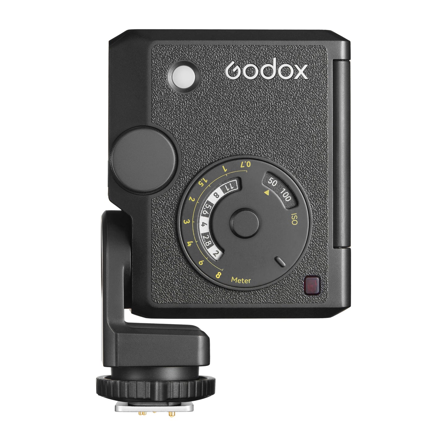 Godox Lux Junior II flash in its vertical position shown on a clean white background (Right Side View)