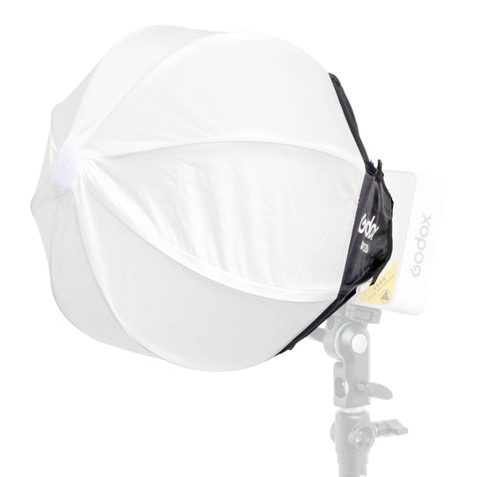 Godox ML-CS30 Godox-Fit Lantern diffuser mounted to an ML100R RGB LED Light fixture