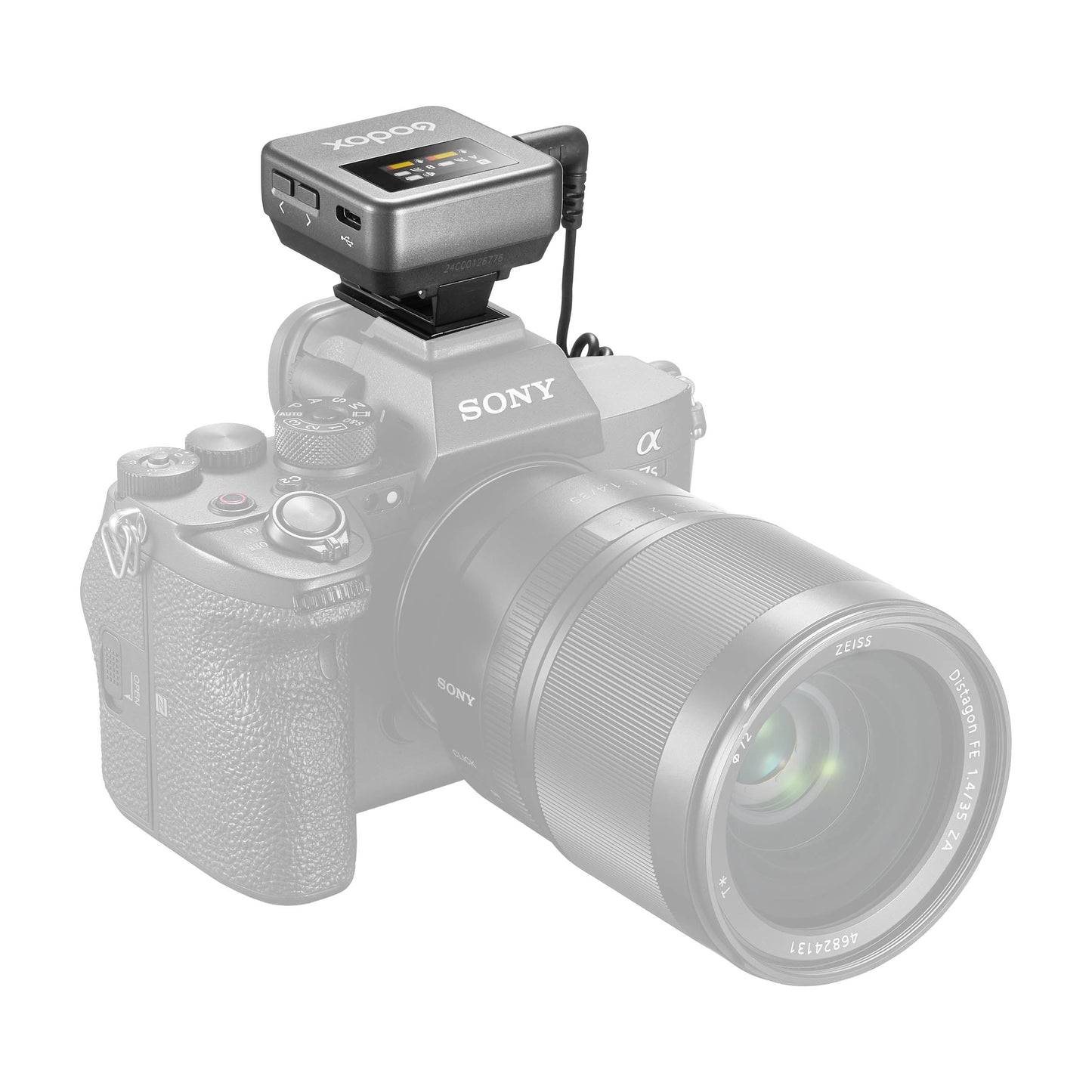 Godox Magic XT1 Wireless Microphone and Speaker System System Receiver mounted to a camera