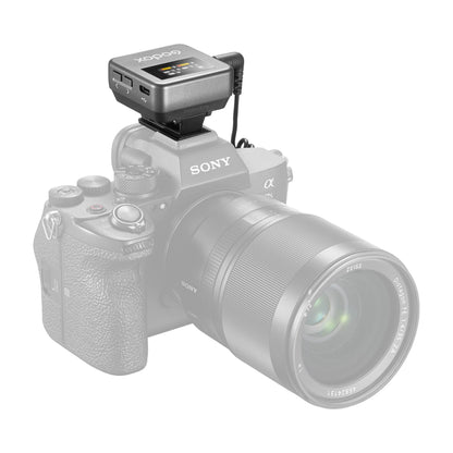 Godox Magic XT1 Wireless Microphone and Speaker System System Receiver mounted to a camera