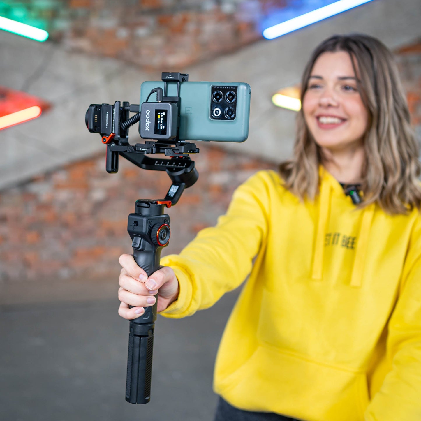 Godox Magic XT1 Mic and Speaker system system being used to record a blog