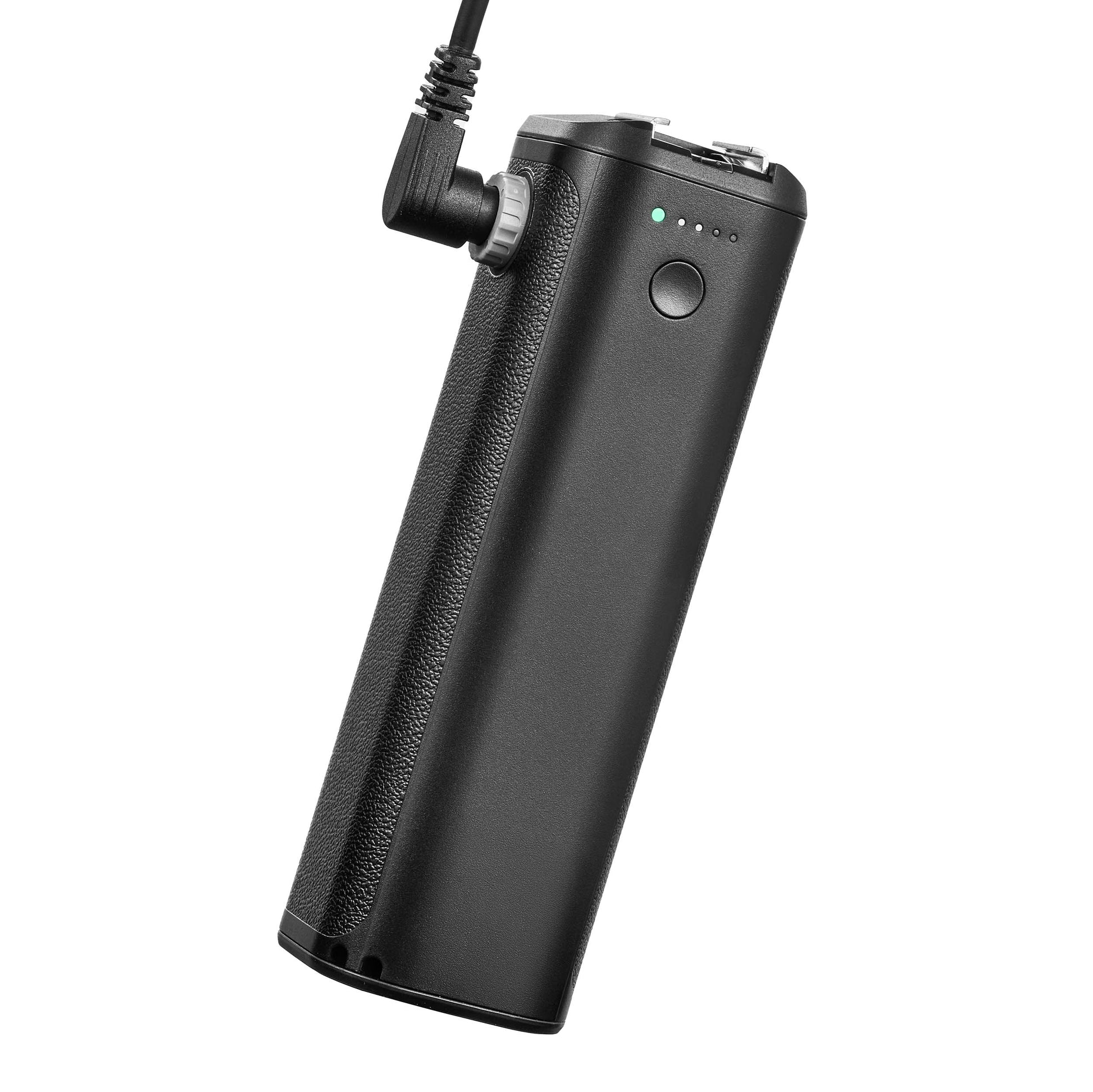 Godox PB1000 Power Grip battery pack for speedlites with a cable connected