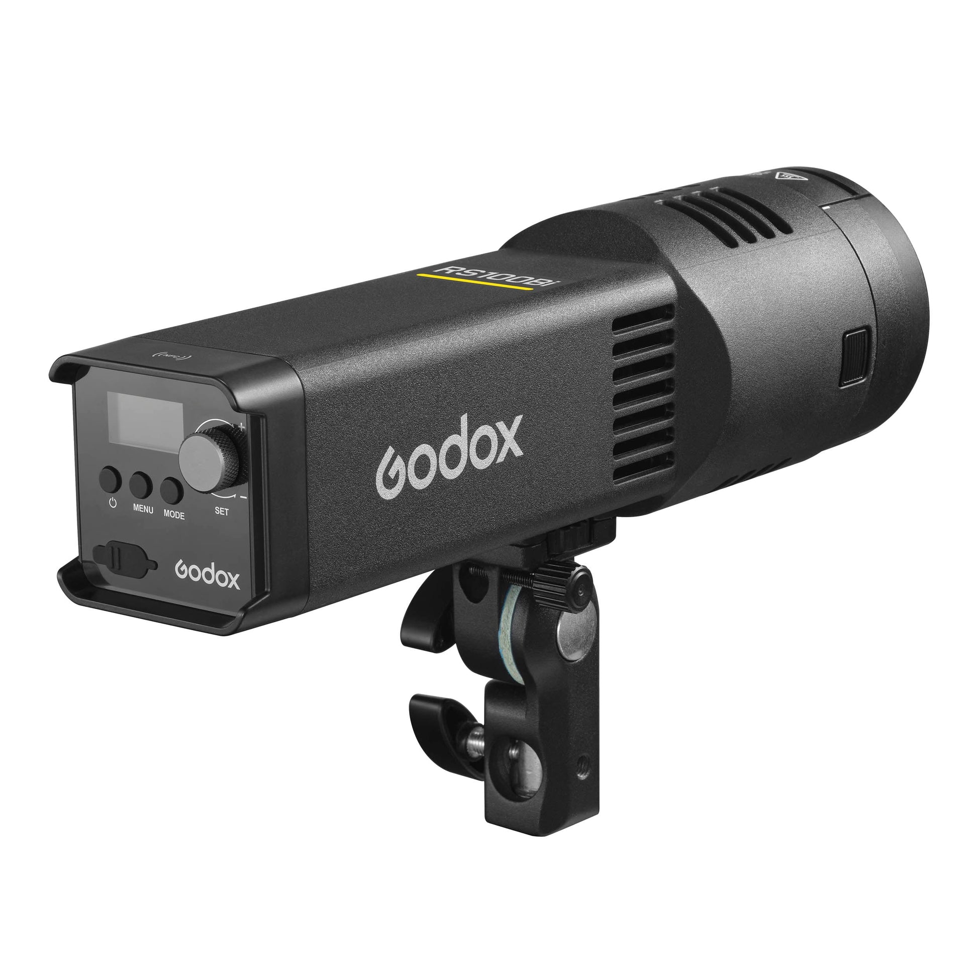 Godox  RS100Bi Compact B-Colour LED Battery-Powered studio light on a white background (Back View)