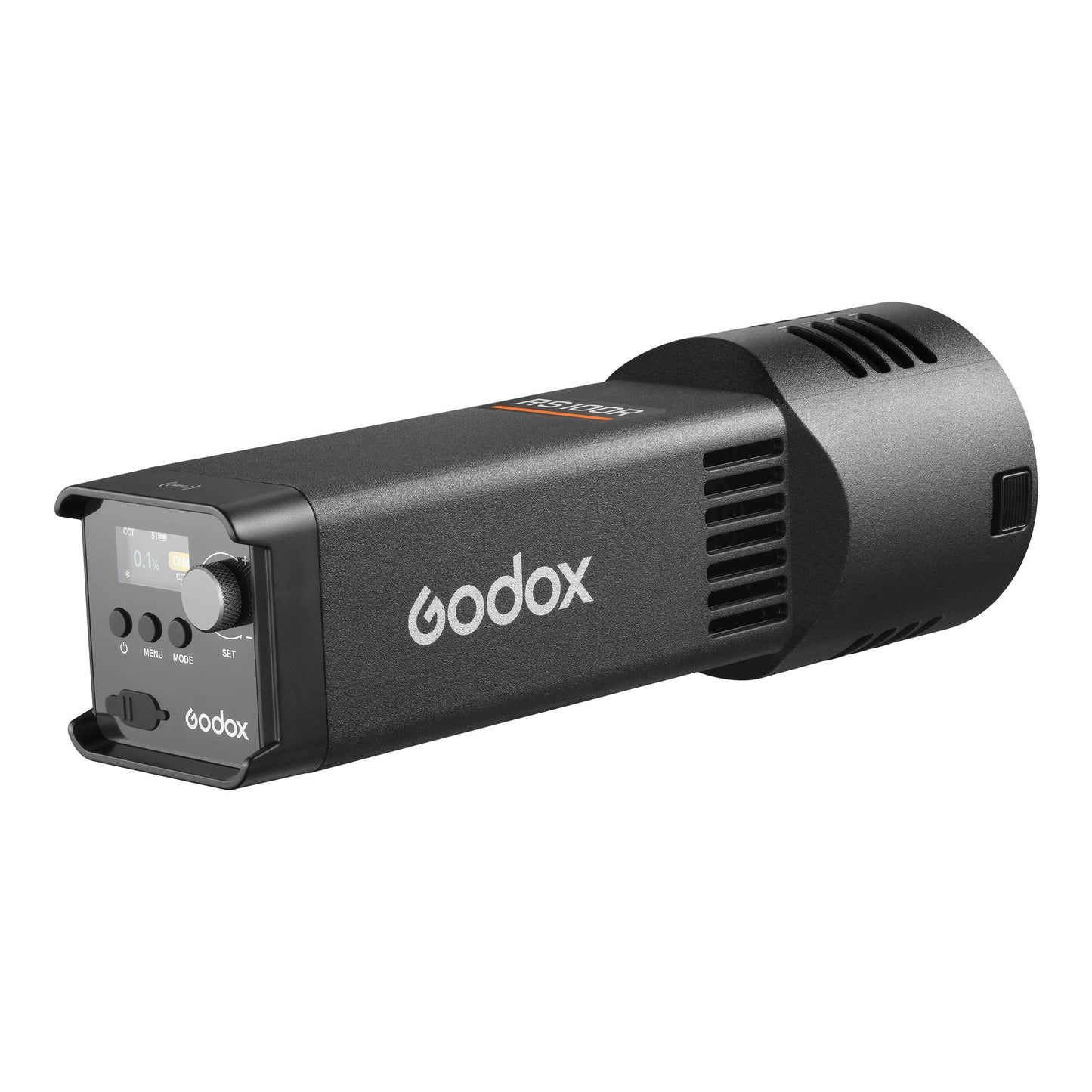Godox  RS100R Compact RGB LED Battery-Powered studio light on a white background (Back View)