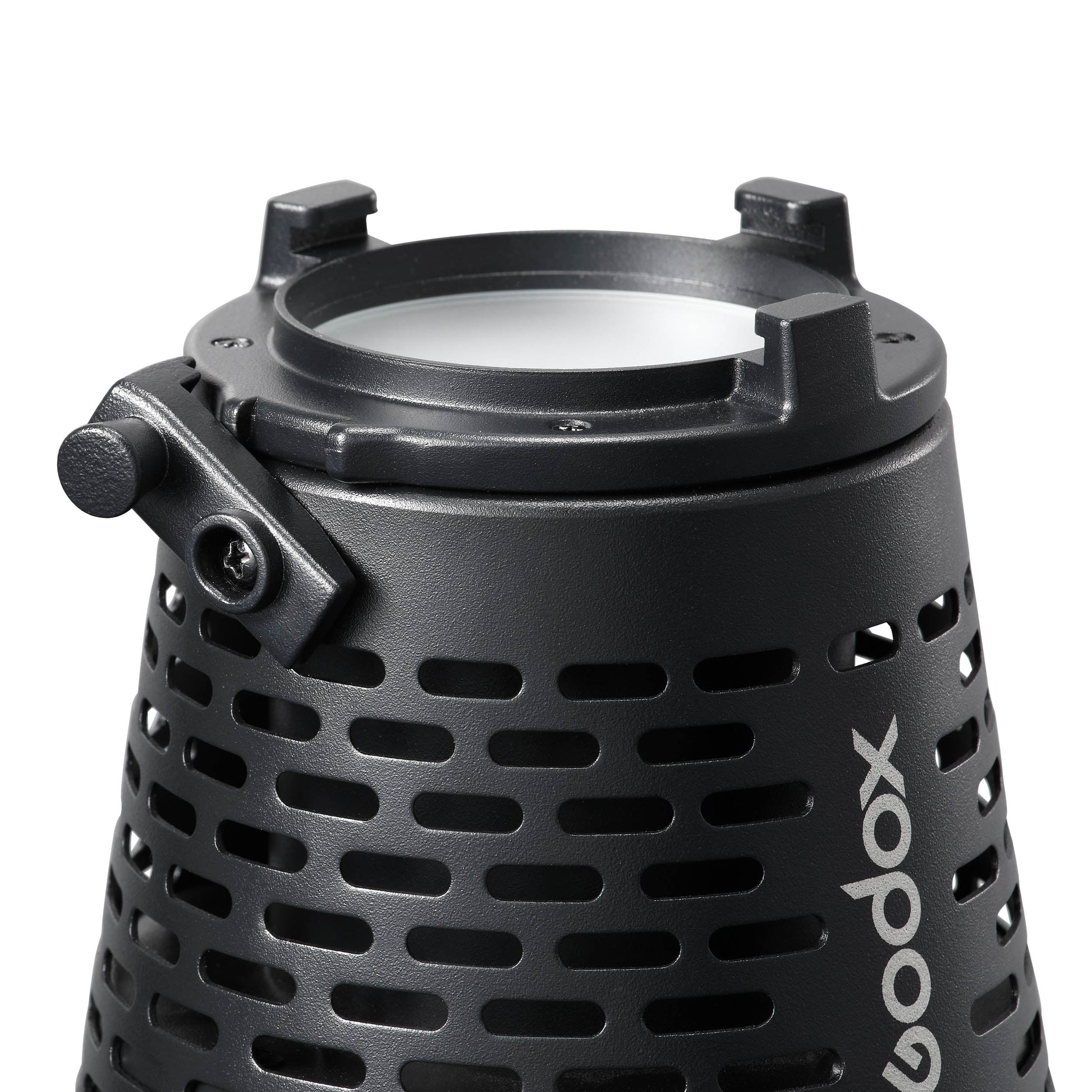 Godox SA-17 Bowens S-Type Adapter for the Godox SA-P Projection Attachment - Close Up of Clamping Mechanism