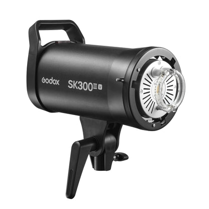 Godox SK300IIIV Mains-Powered Studio Strobe (Three-Quarter Front View)