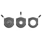 Godox SP-ID iris diaphragm shown with nearly closed, partially open and fully open apertures
