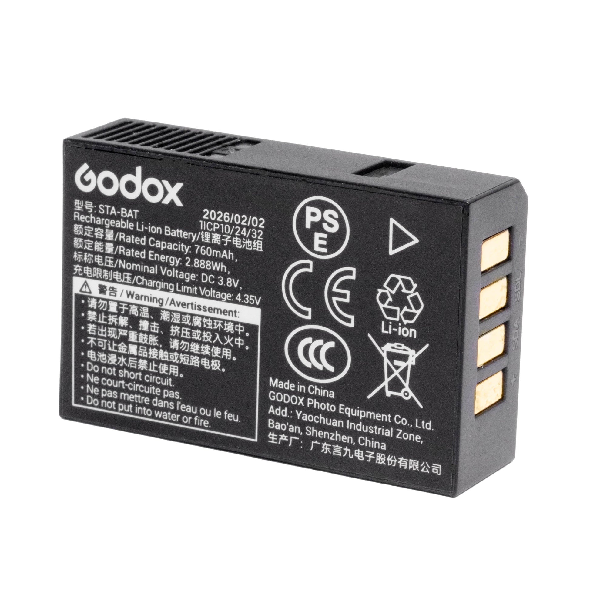 Godox STA-BAT Battery on a white background