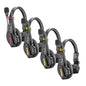 Four Godox SkyTalk Air Remote Headsets, with one Master Head set on  white background