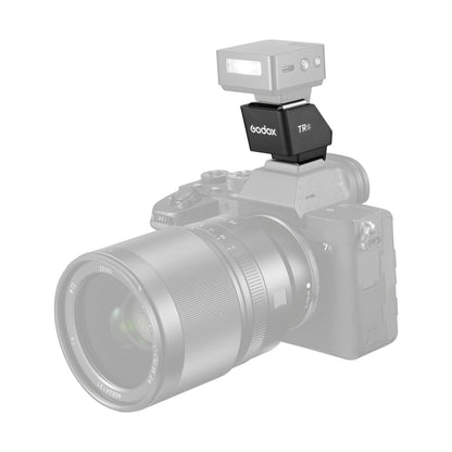 Godox TR TTL Hot Shoe Riser for Small Flashes Mounted to a Camera with a iT20 Flash Mounted to it