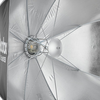 Godox UL-BOX-Octa60 60cm  Octagonal Softbox close  up of internal mechanism with deflector plate attached