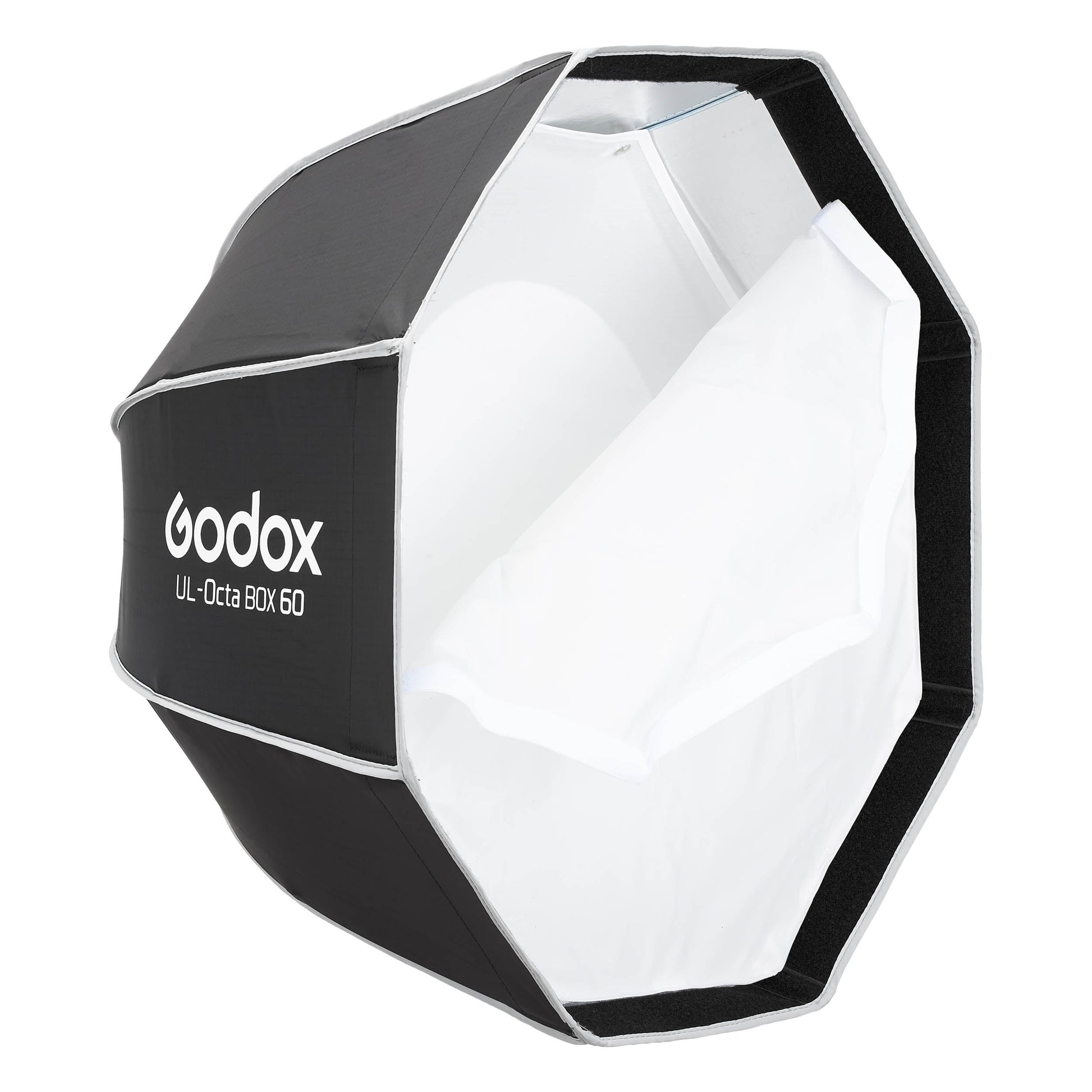 Godox UL-BOX-Octa60 60cm  Octagonal Softbox with front diffuser half taken off to show inner diffuser