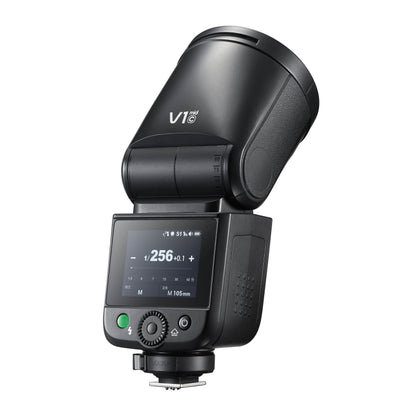 Godox V1mid Compact Round-Head TTL Speedlite (Three-Quarter Back View)