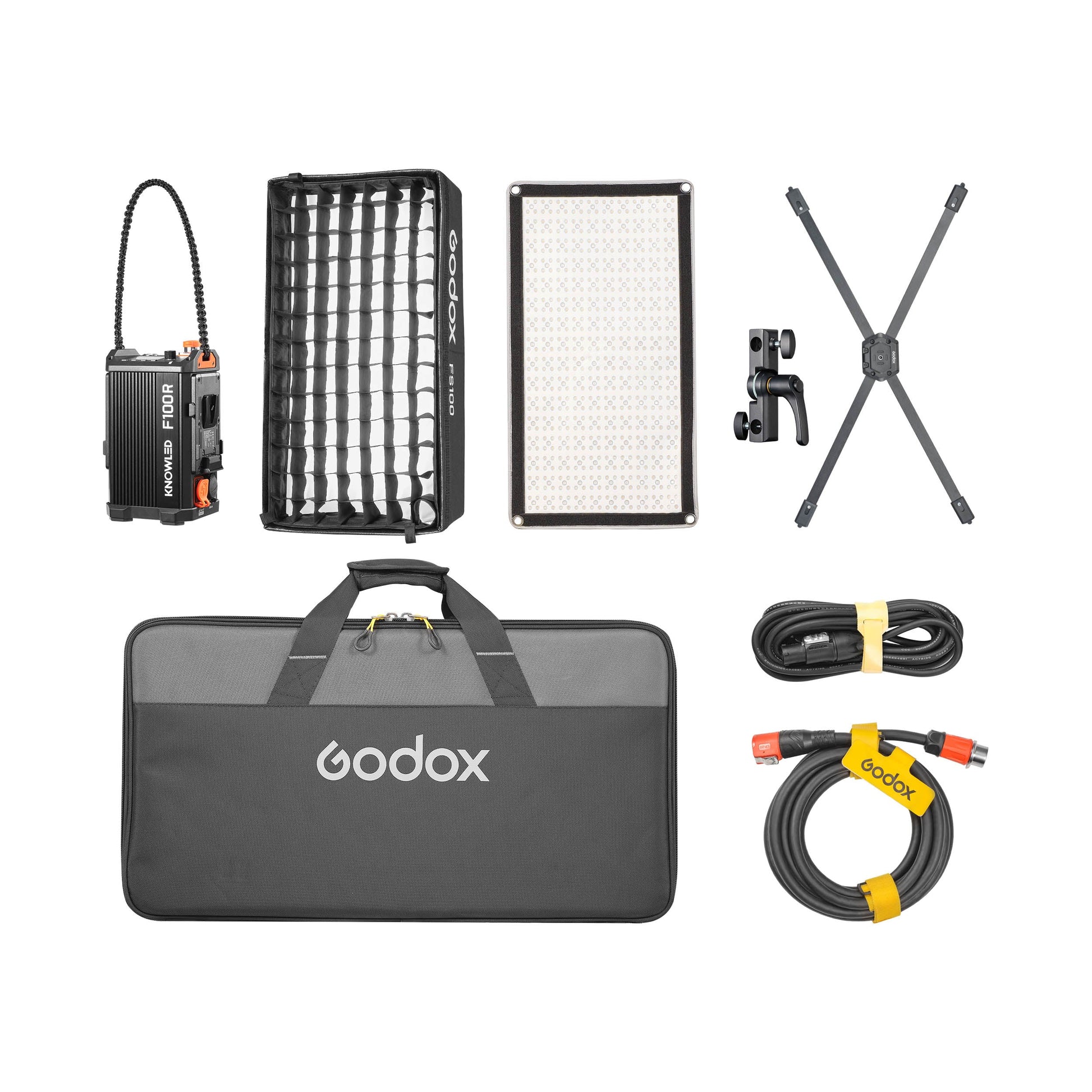 GODOX KNOWLED F100R RGB LED Light Mat Box Content