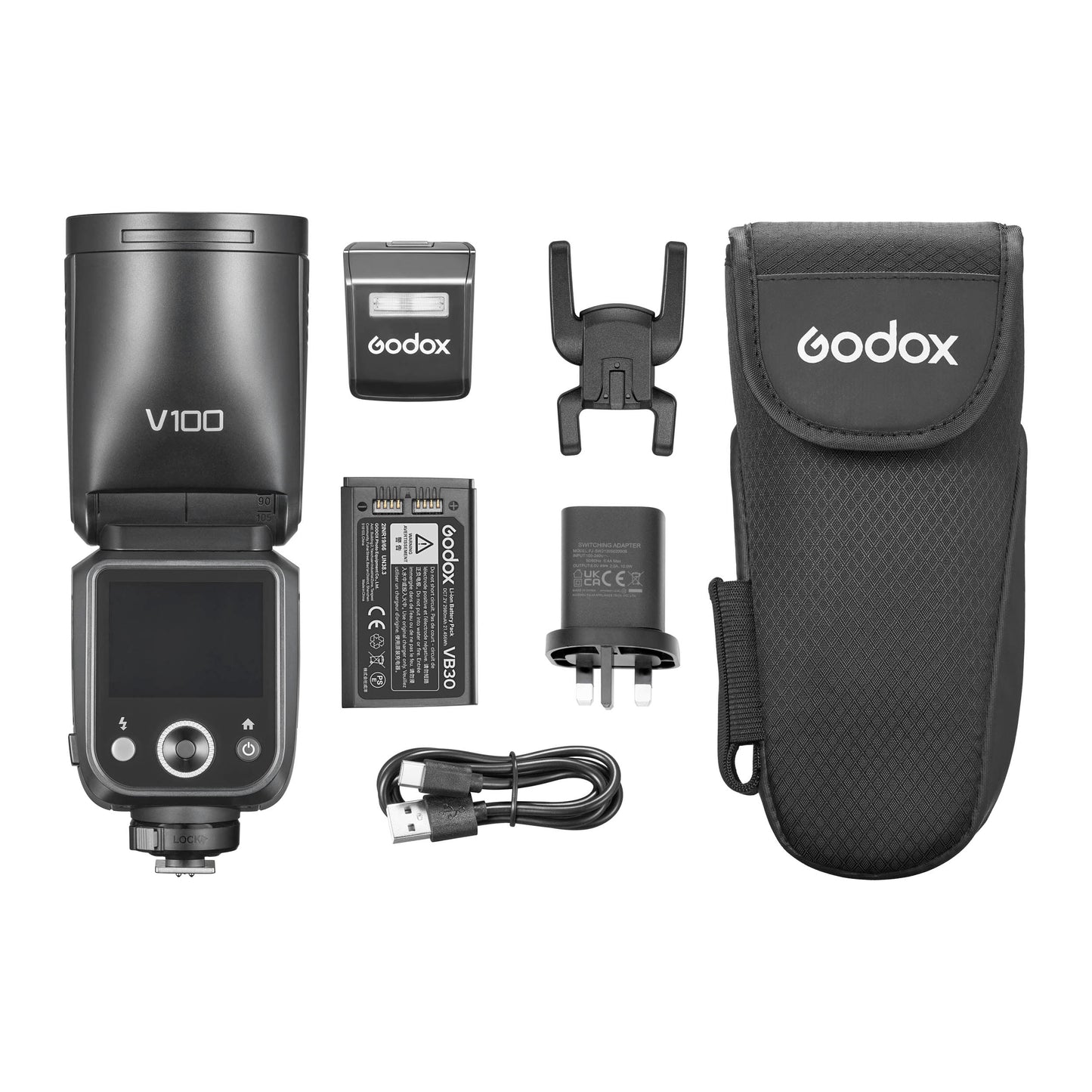 Godox V100 100Ws Round-Head Speedlite - Box Content