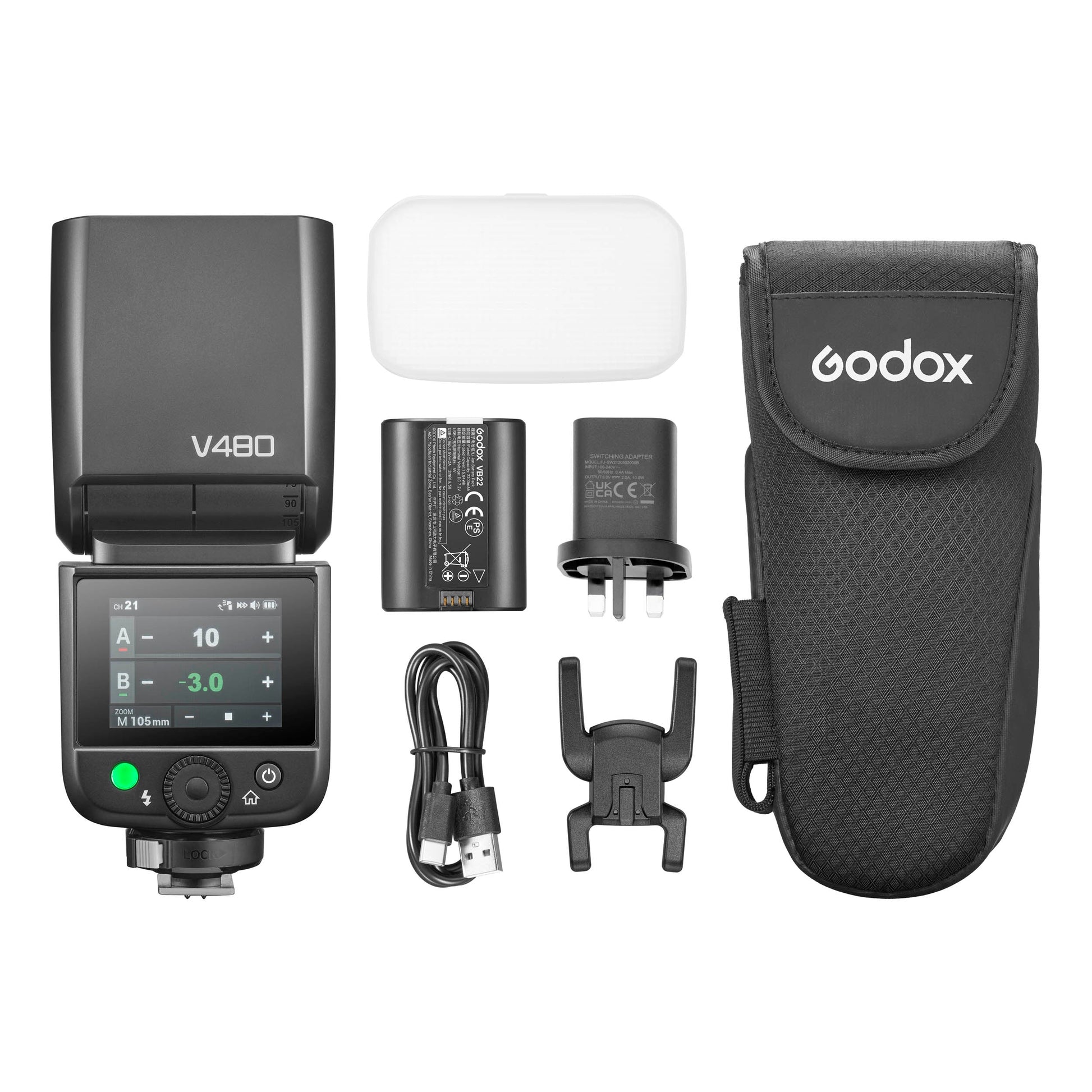 Godox VING V480 TTL Speedlite Box Content