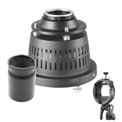 Optical Snoot Spotlight Projector II and 85mm Lens Optic Speedlite