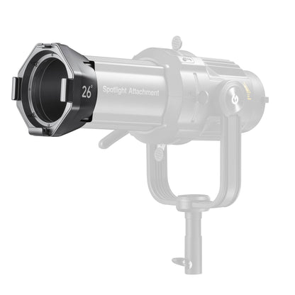 26Â° Cinematic Lens for Godox VSA Spotlight Mounted to a VSA-Series Projection Attachment body