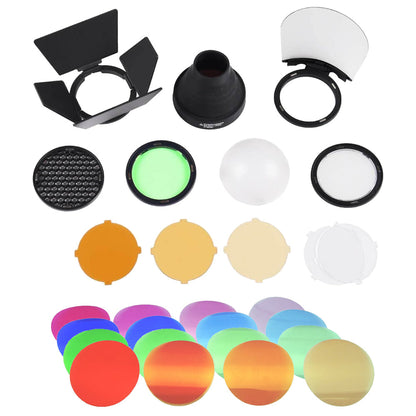 Round Head Accessory Kit with Colour Correction Gel Set