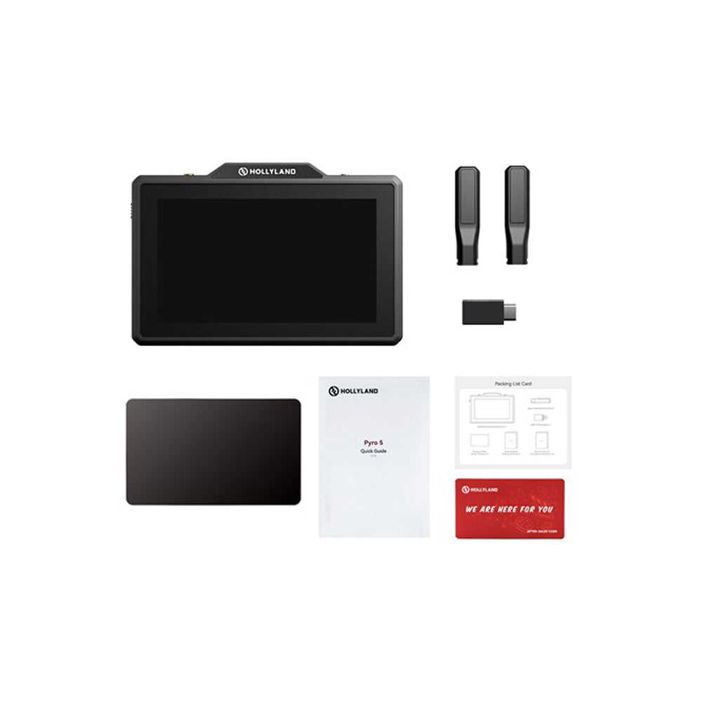Hollyland Pyro 5 HL-8830 5.5" 4K HDMI Wireless Touchscreen Video Monitor Box Content