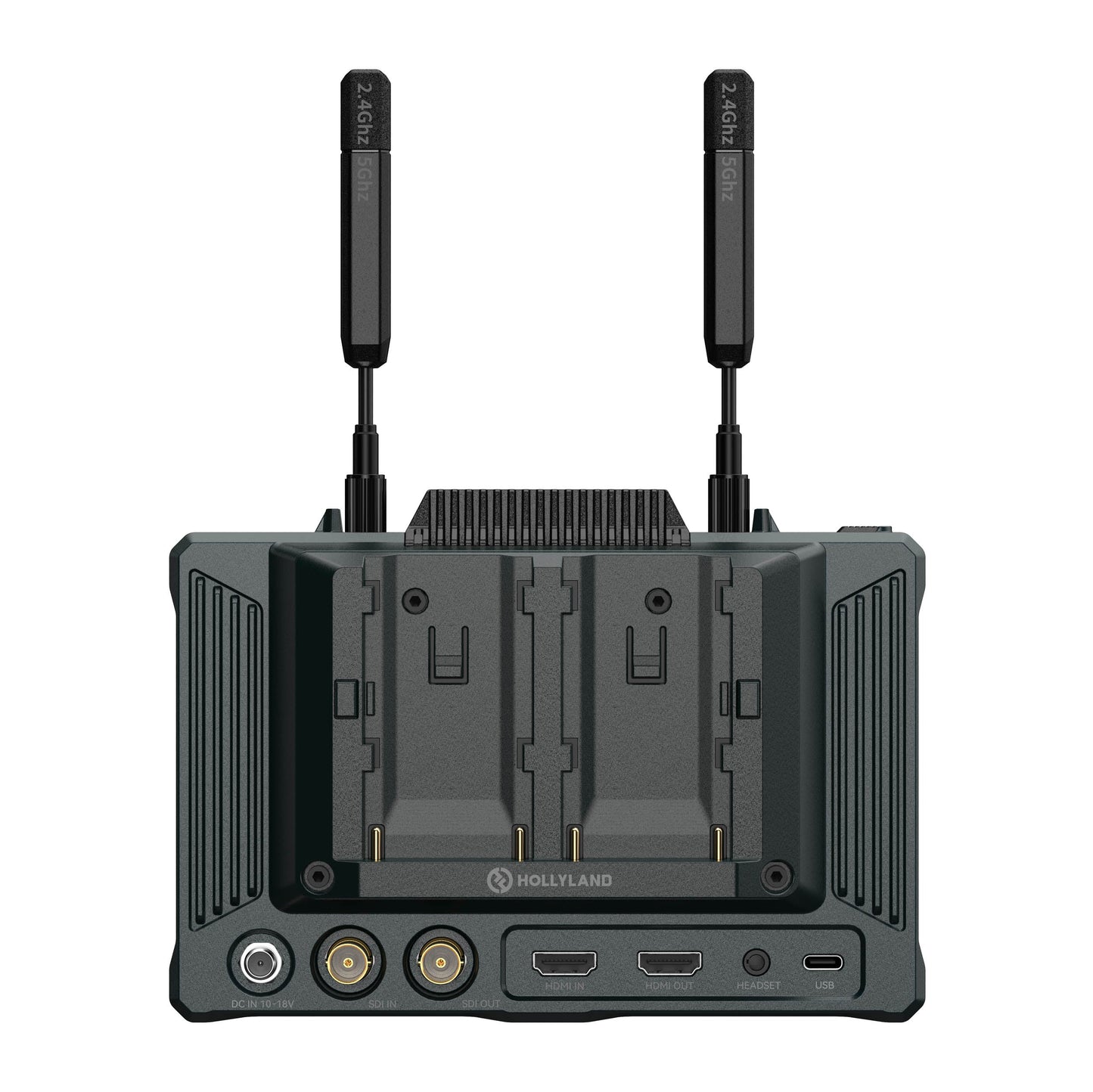 The Hollyland Pyro7 7-Inch Monitor with Built-in Video Transmitter and Receiver (back view)
