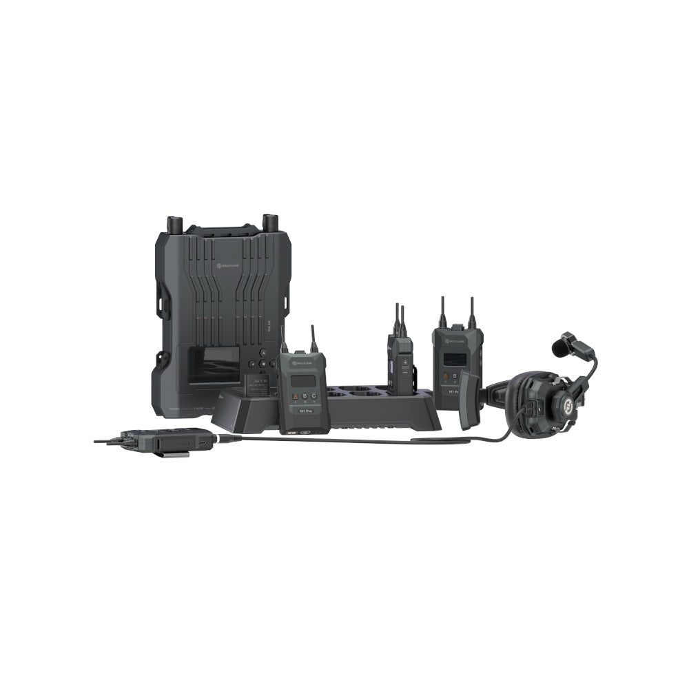 Hollyland Solidcom M1 Pro Wireless Intercom System with 4 Single-Ear Headsets (6801 Pro-4B SE)