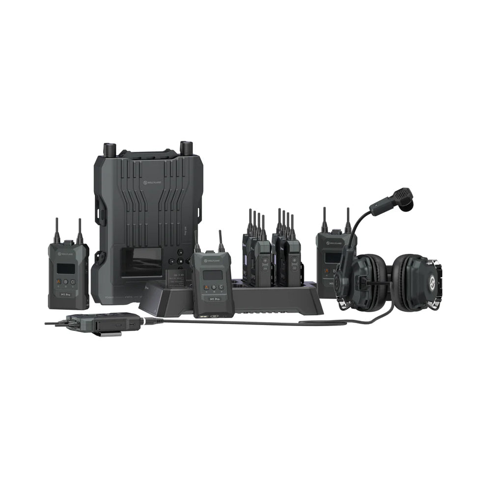 Hollyland Solidcom M1 Pro Wireless Intercom System with 8 Double-Ear Headsets (6801 Pro-8B DE)