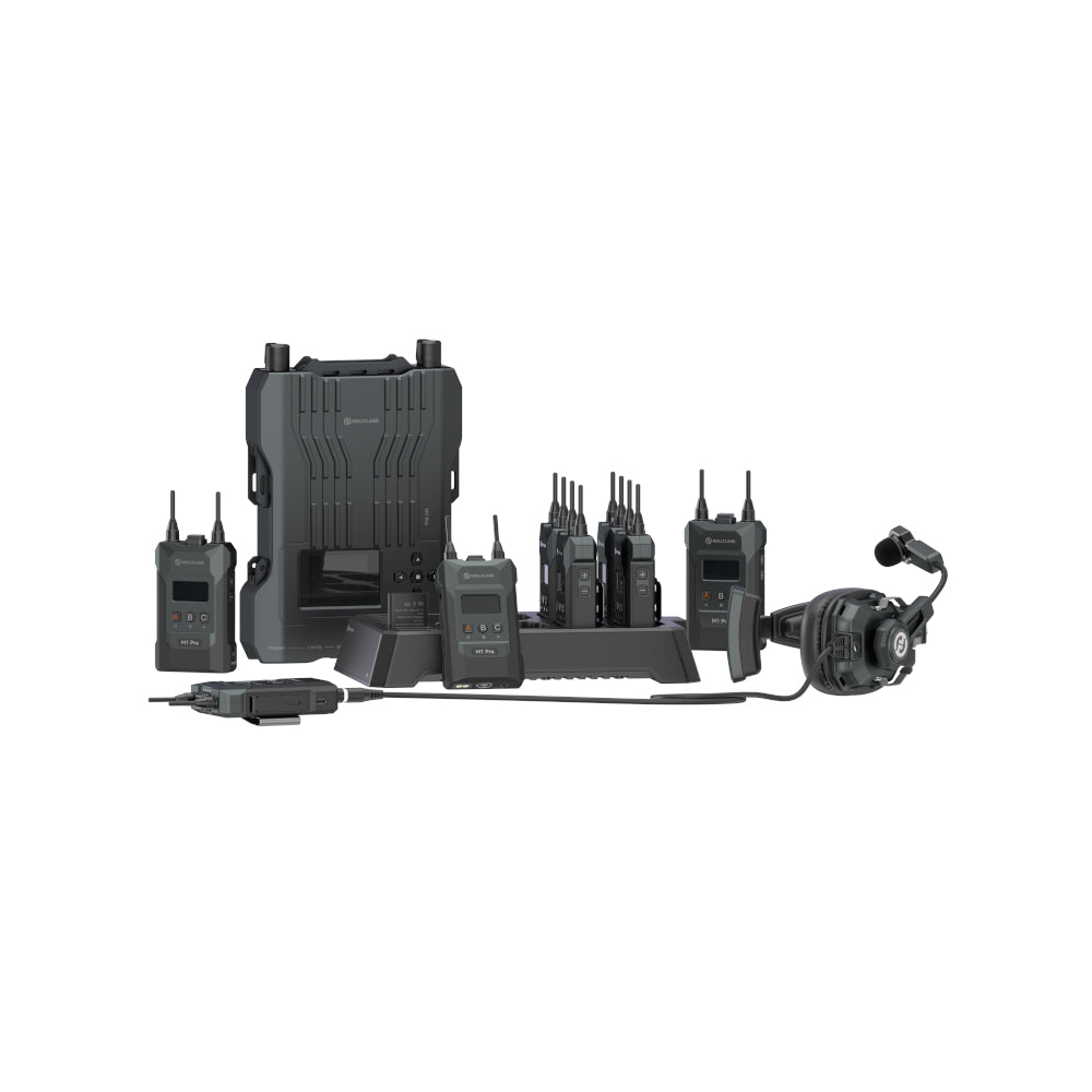 Hollyland Solidcom M1 Pro Wireless Intercom System with 8 Single-Ear Headsets (6801 Pro-8B SE)