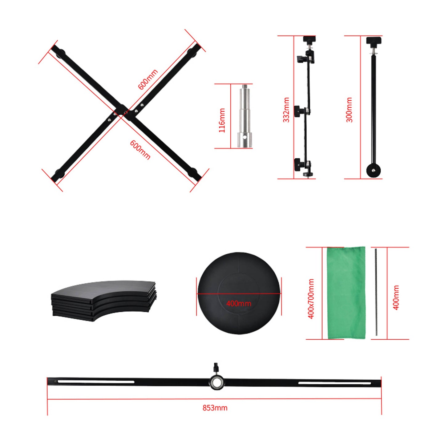 PiXAPRO 360° rotating Stand Panoramic Manual Turntable Box Content