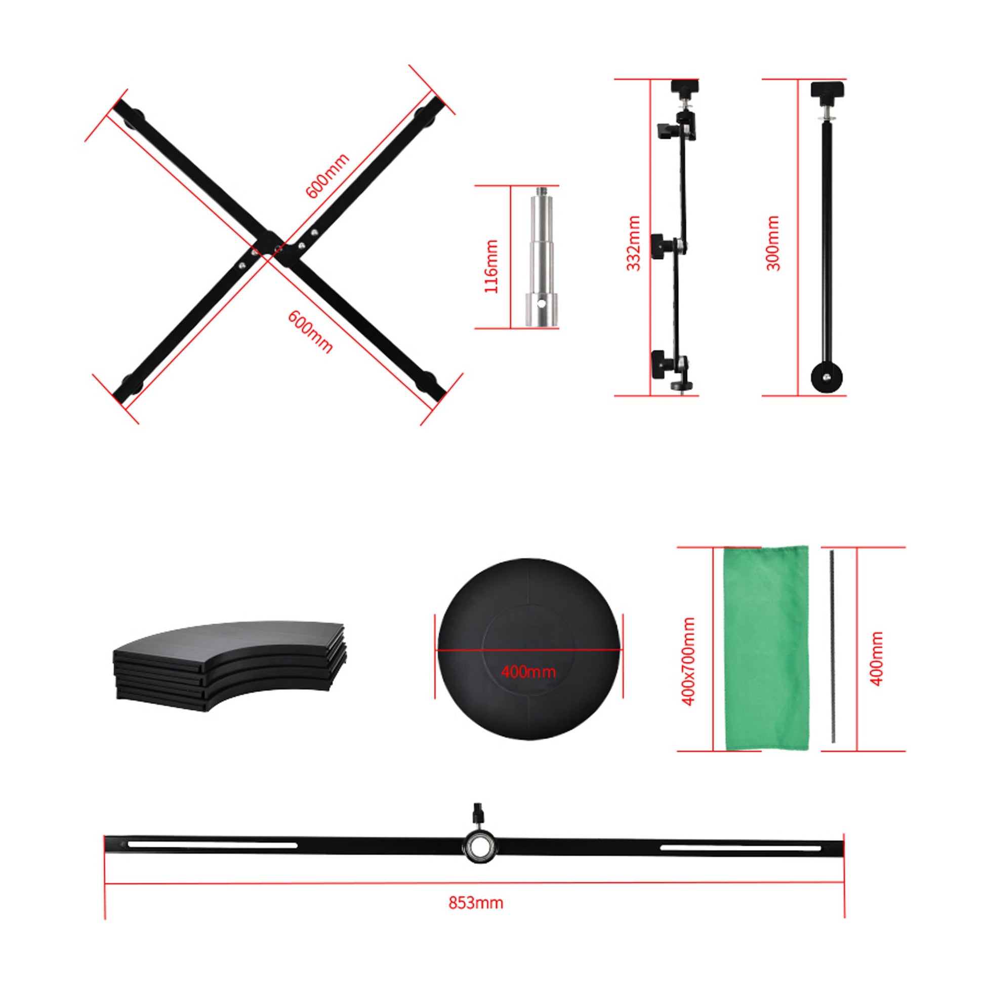 PiXAPRO 360° rotating Stand Panoramic Manual Turntable Box Content