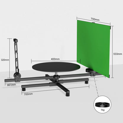 PiXAPRO 360° rotating Stand Panoramic Manual Turntable Measerments