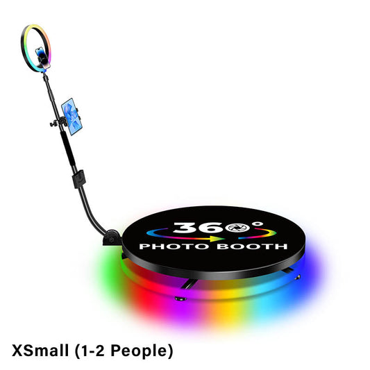 X-Small 80cm 360° Electronic Rotating Turntable Photo Booth with Metal Plate - For 1-2 persons