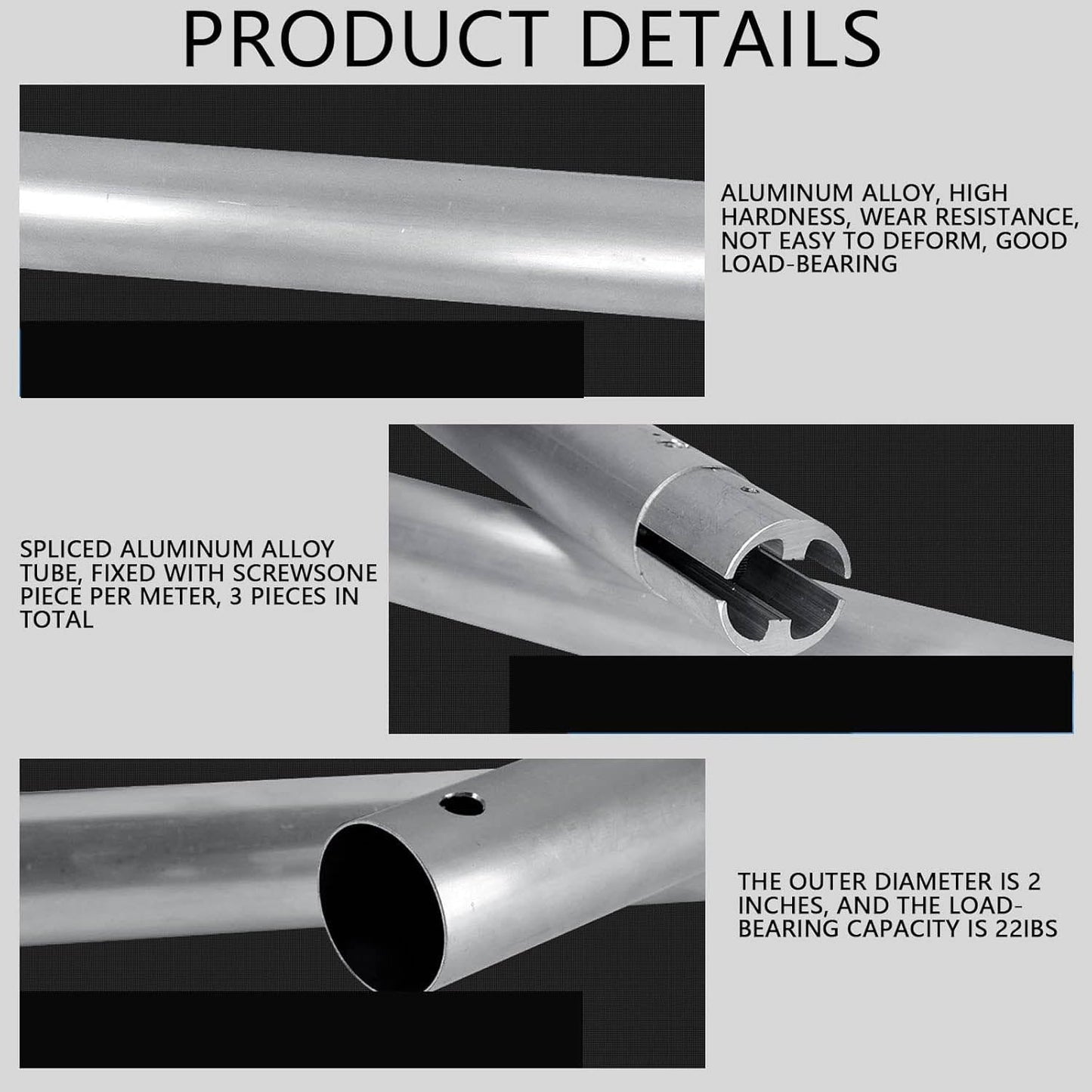 3m (9.8') Metal Crossbar Tube for Manual and Motorised Expansion Drive Background Support Systems (SPECIAL ORDER)