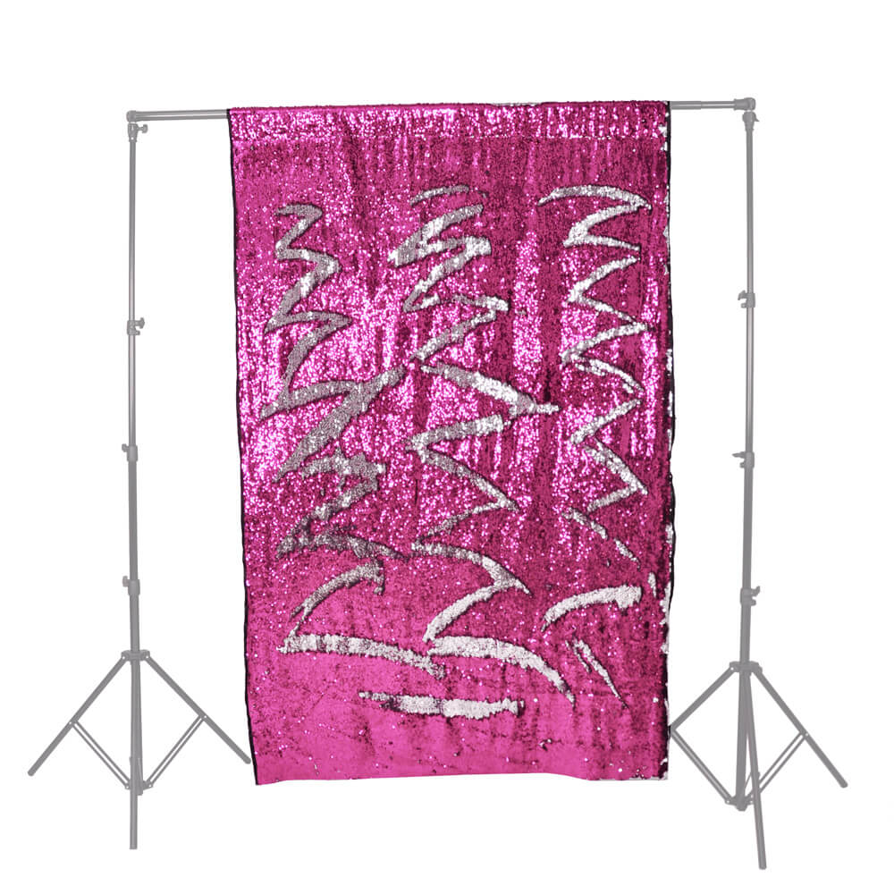 Rosy Pink/Silver Blue Sequin Drops with Stand 