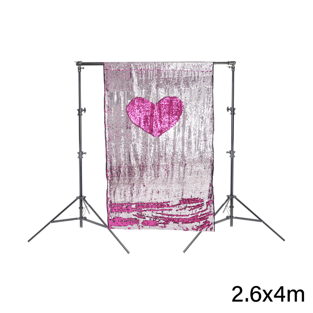 Rosy Pink/Silver Blue Sequin Photo Wedding Drops with Stand 