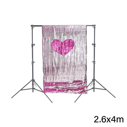 Rosy Pink/Silver Blue Sequin Photo Wedding Drops with Stand 
