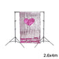 Rosy Pink/Silver Blue Sequin Photo Wedding Drops with Stand 