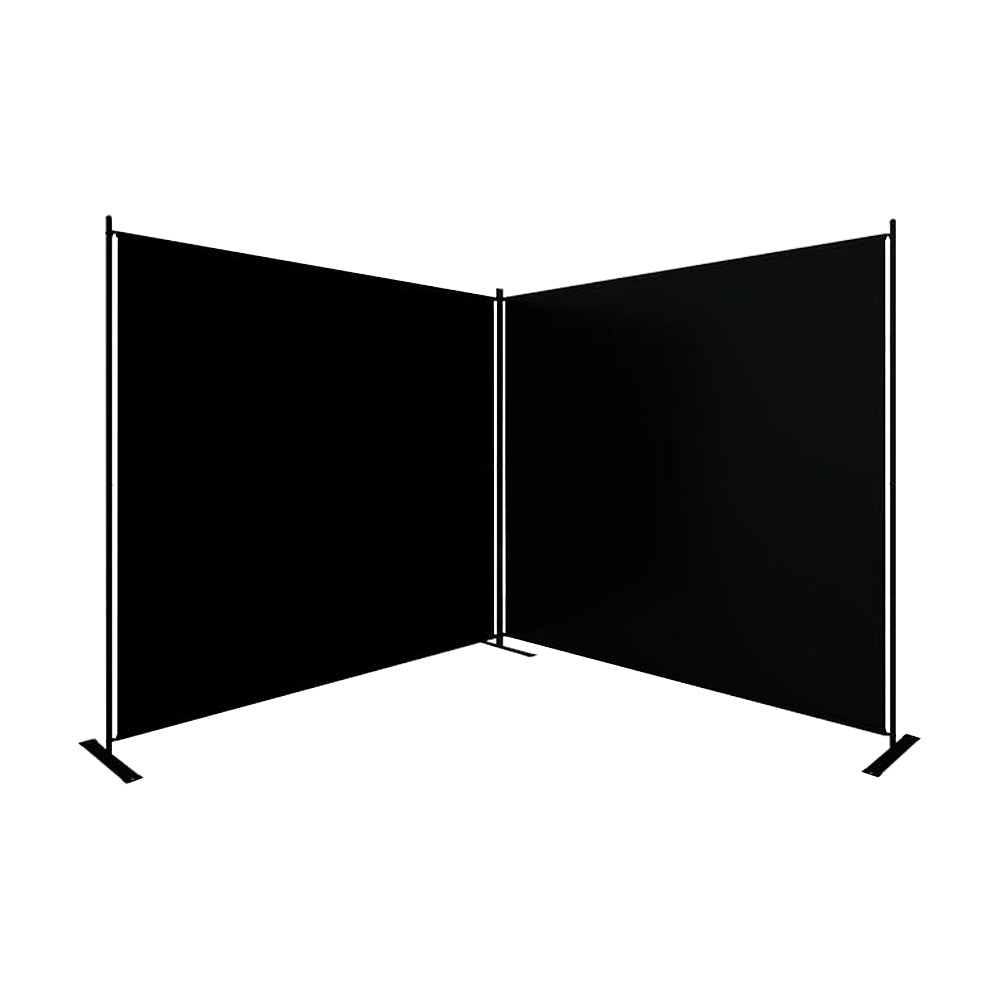 Extra Large Black Twin Panel Folding Photography Background with Stands Angled at 90 Degree facing forward