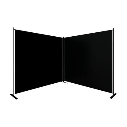 Extra Large Black Twin Panel Folding Photography Background with Stands Angled at 90 Degree facing forward